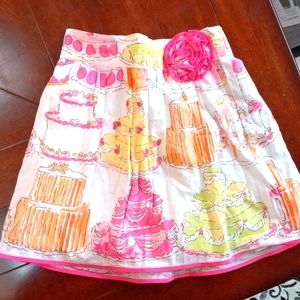 Authentic Lilly Pulitzer "let them eat cake" skirt girls medium